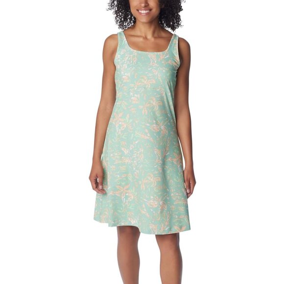 Columbia Sportswear PFG Kona Kraze Freezer III Dress, Green Tropical Print, S - Picture 1 of 8
